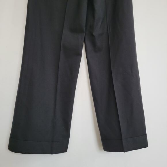 Tory Burch Flat Front Culottes Black Wide Leg Wool Mid Rise Chic Women 0 - Picture 8 of 14